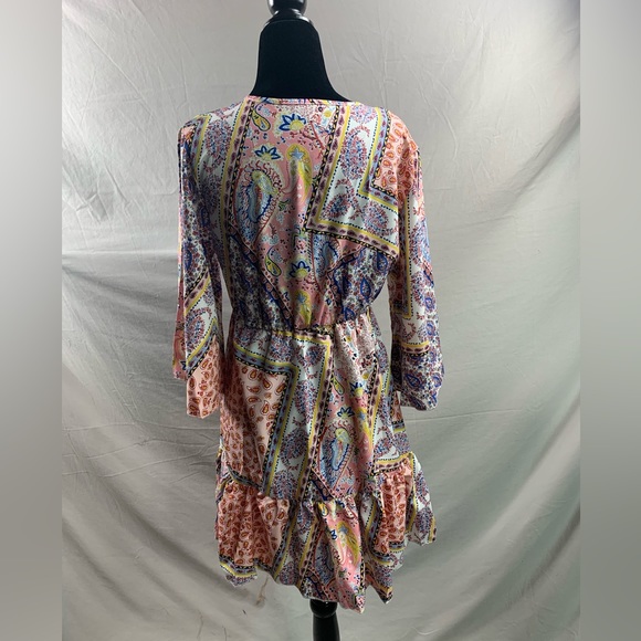 LAST ONE 🔥 Scarf Print Flounce Sleeve Dress - Picture 9 of 9